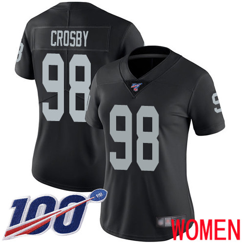 Oakland Raiders Limited Black Women Maxx Crosby Home Jersey NFL Football 98 100th Season Vapor Jersey